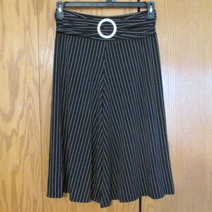 SPEECHLESS GIRL'S SIZE XL CULOTTES BLACK WHITE PIN STRIPE WIDE LEG CAPRIS + BELT
